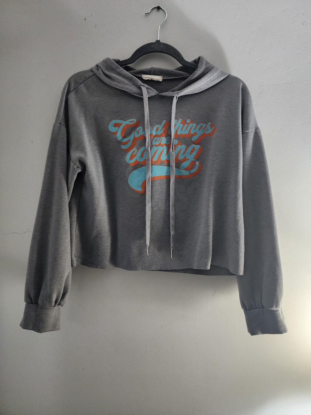 Altard State Good Things Are Coming Gray Cropped Hoodie